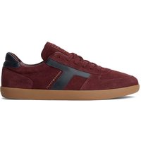 Tommy Hilfiger Mens TH Tribeca Suede Mixed Texture Trainers - Oxblood - 11