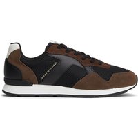 Tommy Hilfiger Mens Logo Mixed Texture Trainers - Legacy Brown - 12