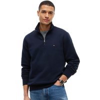 Tommy Hilfiger Mens Peached Fleece Quarter-Zip Sweatshirt - Desert Sky - 2XL