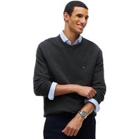 Tommy Hilfiger Mens Textured Knit Crew Neck Jumper - Dark Grey Heather - 2XL