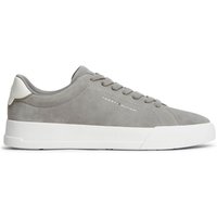 Tommy Hilfiger Mens Suede Contrast Heel Court Trainers - Hydrogen Grey - 9