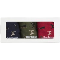 Barbour Dog Socks Gift Set - Navy/Red/Green - One