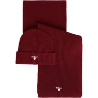 Barbour Cascade Beanie & Scarf Gift Set - Wine - One