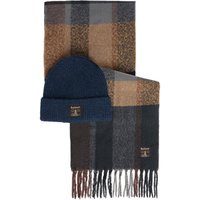 Barbour Westerdale Beanie & Scarf Gift Set - Navy/Grey - One