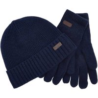 Barbour Carlton Beanie & Gloves Gift Set - Classic Navy - One