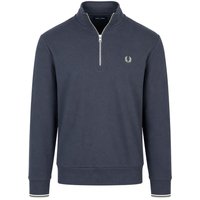 Fred Perry Mens Half Zip Sweatshirt - Dark Airforce/Ecru/Seagrass - L