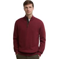 Barbour Mens Cotton Quarter-Zip Jumper - Russet - L
