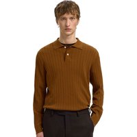 Selected Homme Mens Torino Knit Rib Polo Shirt - Monks Robe - L