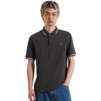 Farah Mens Bowes Tipping Polo Shirt - Washed Black - M