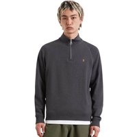 Farah Mens Arnold 1/4 Zip Sweater - Washed Black Marl - L