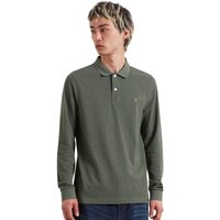 Farah Mens Cunningham Long Sleeve Polo Shirt - Rosemary Marl - M