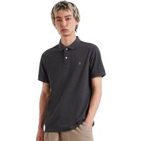 Farah Mens Cunningham Polo Shirt - Washed Black Marl - S