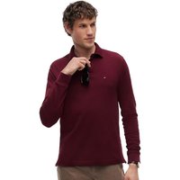Tommy Hilfiger Mens 1985 Regular Fit Long Sleeve Polo Shirt - Burgundy - 2XL