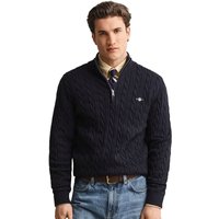 GANT Mens Cotton Cable Knit Half-Zip Sweater - Evening Blue - S