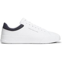 Tommy Hilfiger Mens Court Core Leather Mix Trainers - White - 7