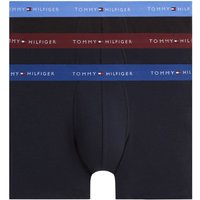 Tommy Hilfiger Mens Signature Contrast Waistband 3-Pack Boxer Briefs - Opal Blue/Burgundy/Blue Spell - 2XL