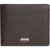 Tommy Hilfiger Mens Signature Plaque Leather Bifold Wallet - Coffee Bean - One