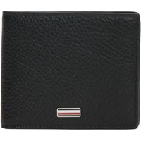 Tommy Hilfiger Mens Signature Plaque Leather Bifold Wallet - Black - One