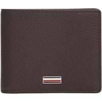 Tommy Hilfiger Mens Leather Signature Plaque Bifold Wallet - Coffee Bean - One