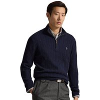 Polo Ralph Lauren Mens Cable-Knit Cotton Mockneck Sweater - Hunter Navy - 2XL