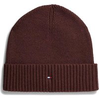 Tommy Hilfiger Flag Embroidery Beanie With Cashmere - Red Wine Melange - One