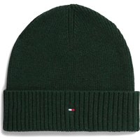 Tommy Hilfiger Flag Embroidery Beanie With Cashmere - Majestic Emerald Melange - One