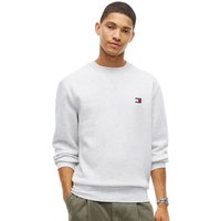 Tommy Jeans Mens Badge Fleece Sweatshirt - Ice Grey Heather - M