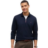 Tommy Hilfiger Mens Fluid Cotton Long Sleeve Polo Shirt - Navy Blue - M