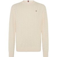 Tommy Hilfiger Boys Cable Knit Crew Neck Jumper - Ivory Petal - 8