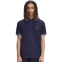 Fred Perry Mens M3600 Twin Tipped Polo Shirt - Twilight Navy/Snow White/Dark Caramel - M