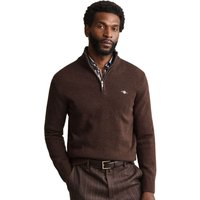 GANT Mens Casual Cotton Half-Zip Sweater - Black Brown Melange - M
