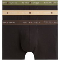 Tommy Hilfiger Mens Signature Contrast Waistband 3-Pack Boxer Briefs - Olive/Dark Coffee/Dessert - S