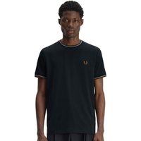 Fred Perry Mens Twin Tipped T-Shirt - Night Green/Dusky Blue/Dark Caramel - M