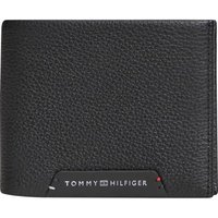 Tommy Hilfiger Mens Corporate Leather Credit Card Bifold Wallet - Black - One