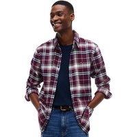 Tommy Jeans Mens Regular Fit Check Brushed Flannel Shirt - Calypso Berry - 2XL