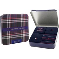 Tommy Hilfiger Mens 4-Pack Monogram Sock Tin Giftbox - Navy - 6-8