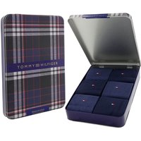 Tommy Hilfiger Mens 6-Pack Classic Sock Tin Giftbox - Navy - 6-8