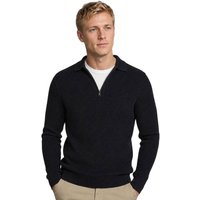 McGregor Mens Structured Cotton-Cashmere Polo Sweater - Navy - S