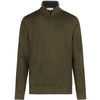 McGregor Mens Cotton-Cashmere Zip Mock Sweater - Dark Olive - M