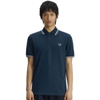 Fred Perry Mens M3600 Twin Tipped Polo Shirt - Mod Blue/Slate/Slate - S