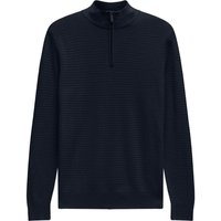 Bugatti Mens Textured Knit Quarter-Zip Sweater - Navy - L