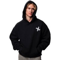 ThreefiveThree Mens Origin Heavyweight Oversized Graffiti Hoodie - Obsidian - L