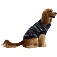 Barbour Marlow Fair Isle Dog Jumper - Navy Festive - L
