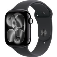 AW S11 GPS 46mm Jet Black Aluminium Case with Black Sport Band - S/M