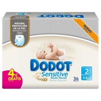 Dodot Pañal Sensitive T2 3-6 kg 34 Unidades