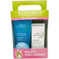 Bioderma Pack Brillos y Poros Dilatados Sébium Gel Limpiador 200ml + Sébium Mat Control 30ml