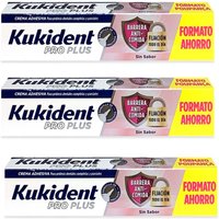 KUKIDENT Pro Plus Sellado Barrera Anticomida Sin Sabor 57g + 57g + 57g Triplo Pack