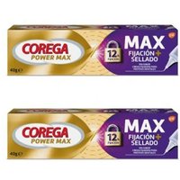 Corega Power Maxima Fijación + Confort Crema 40g + 40g Duplo Promoción