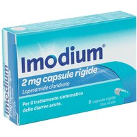 Imodium 2 mg Loperamide Cloridrato Trattamento Diarrea 8 Capsule Rigide