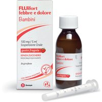 Fluifort Febbre e Dolore Bambini 100 mg/5 ml Ibuprofene Gusto Fragola 150 ml Senza Zucchero